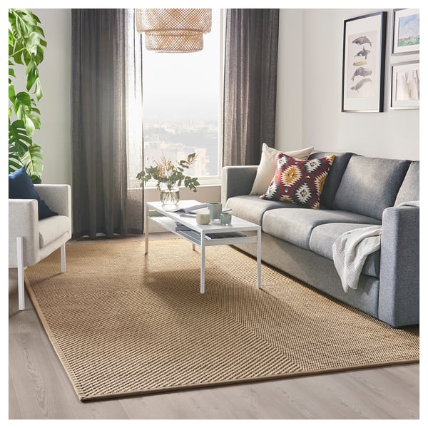 Hellested Tapis Tisse A Plat Naturel Brun Ikea