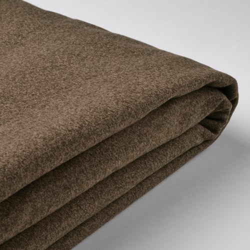 Tissu doux, texturé et plié soigneusement, polyester recyclé, marque HEMFJÄLLET.