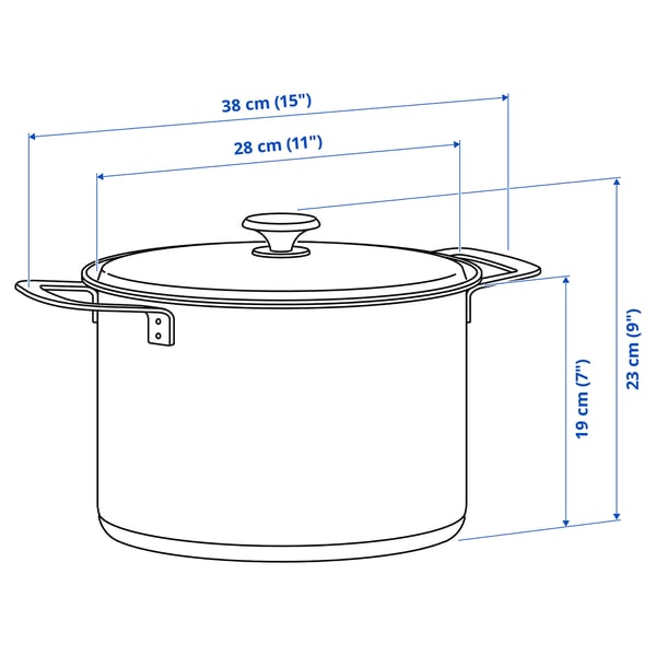 Illustration avec les mesures du produit : HEMKOMST.