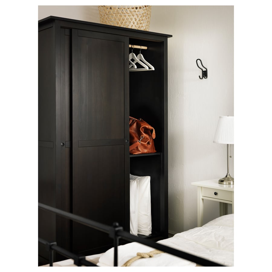 HEMNES Armoire 2 portes coulissantes, brun noir, 120x197 cm IKEA Belgique