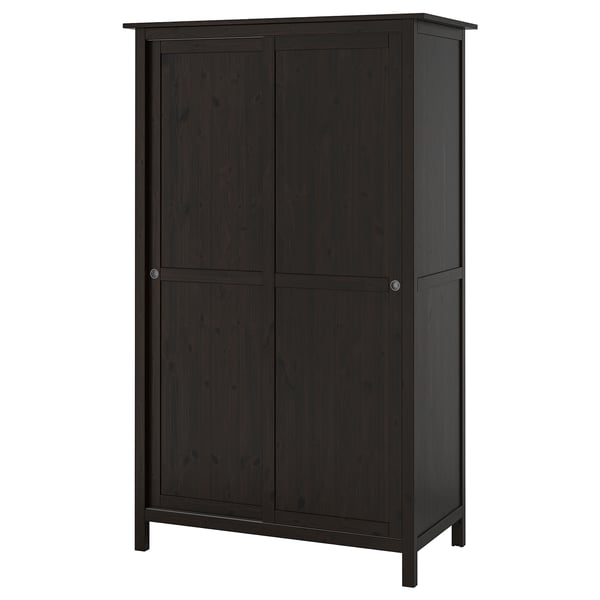 Hemnes Armoire 2 Portes Coulissantes Brun Noir 120x197 Cm Ikea