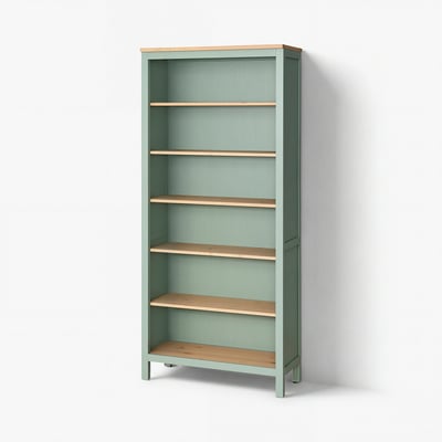 HEMNES Bibliothèque, gris vert/teinté brun clair, 90x197 cm