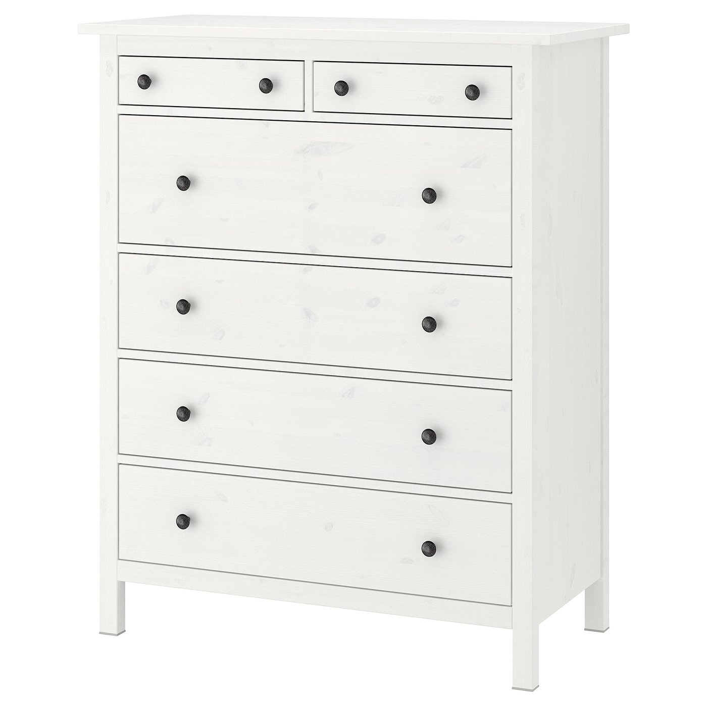 HEMNES Commode 6 tiroirs, teinté blanc, 108x131 cm - IKEA