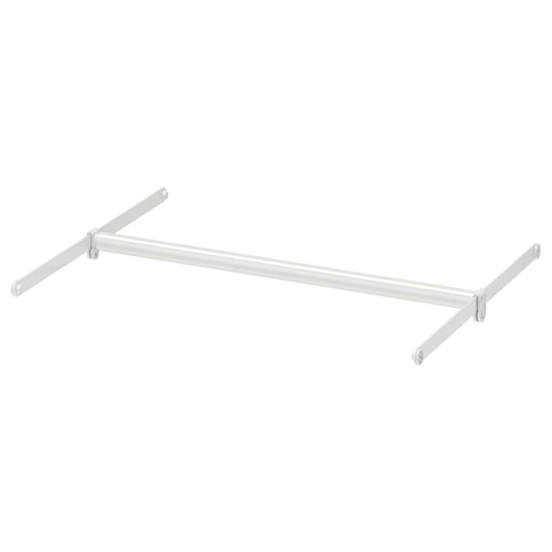 Une tringle à vêtements réglable en acier blanc pour organiser l’espace de la garde-robe. Il comprend plusieurs tiges et connecteurs pour des solutions de suspension polyvalentes.