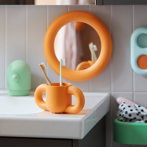 HUMLESJÖN Tasse d'apprentissage, orange, 31 cl