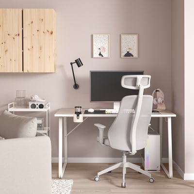 UTESPELARE / MATCHSPEL Bureau et fauteuil gamer, gris clair/blanc - IKEA  Belgique