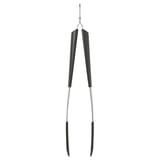 Pince de cuisine ikea noire avec poignées en silicone et construction en acier inoxydable.