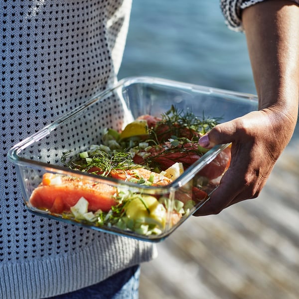 IKEA 365+ Récipient alimentaire, grand rectangulaire/verre, 3.1 l