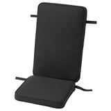 Coussin de chaise d’extérieur noir avec revêtement amovible, en polyester recyclé.