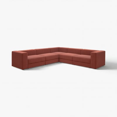 JÄTTEBO Canapé d'angle modulaire, 6 places, Samsala rouille