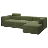 Canapé modulaire JÄTTEBO vert, design moderne, coussins moelleux, avec rangement.