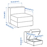 Illustration avec les mesures du produit : JÄTTEBO.