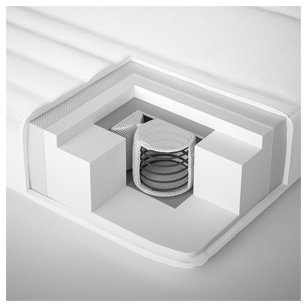 JÄTTETRÖTT Matelas ressorts ensachés lit bébé, blanc, 60x120x11 cm