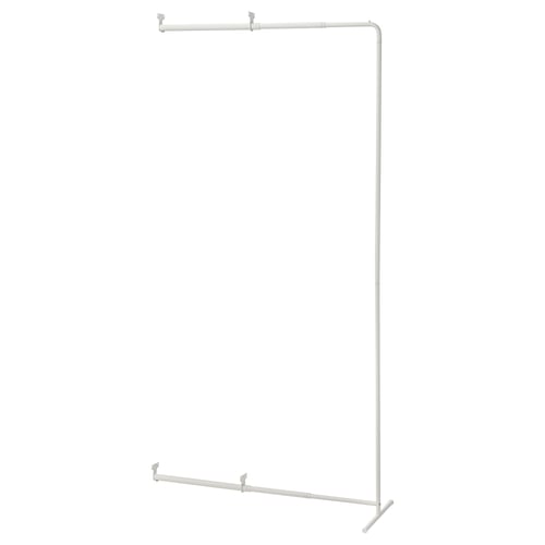 Un séchoir extensible JOSTEIN en blanc, en métal et en plastique, au design simple et fonctionnel.