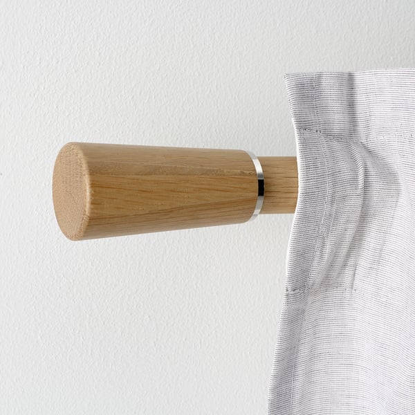KÄGELKAKTUS Set tringle à rideaux, motif chêne, 120-210 cm 28 mm