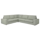 Canapé sectionnel KIVIK, gris clair, élégant et moderne avec de larges coussins, design en forme de L.