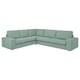 Canapé sectionnel KIVIK, vert clair, tissu doux et durable, forme en L, coussins profonds pour plus de confort.