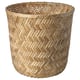 Option : Panier en osier KLYNNON, beige, rond, bambou tressé à la main.