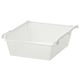 Panier de rangement en métal maillé blanc avec poignées.
