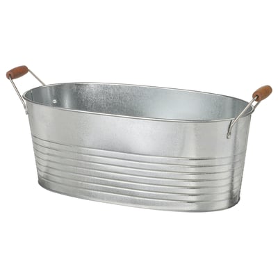 KORKGRAN Cache-pot, intérieur/extérieur/acier zingué, 27x58 cm