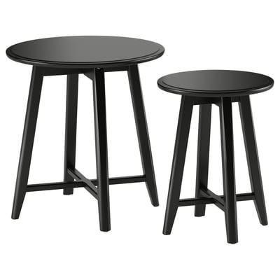 KRAGSTA Tables gigognes, lot de 2, noir