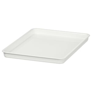 Couvercle de rangement en plastique blanc KUGGIS, de forme rectangulaire au design lisse.