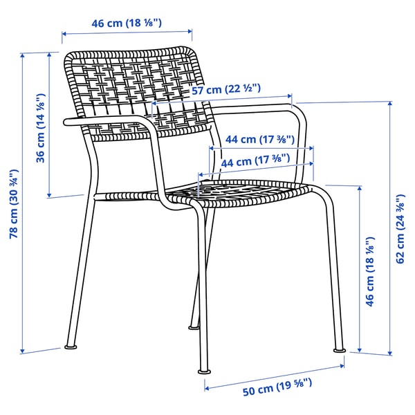 Illustration avec les mesures du produit : LÄCKÖ.