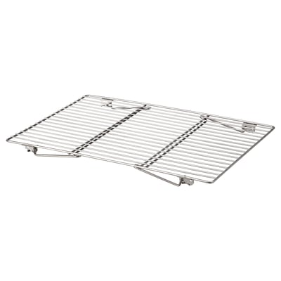 Grille réfrigérante LÄTTBAKAD, argent, acier inoxydable, rectangulaire, pliable.