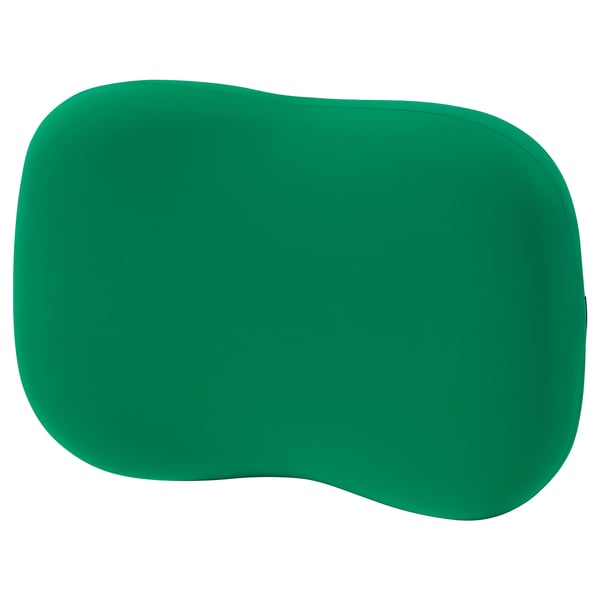 Coussin de dossier LÅNESPELARE vert, rectangulaire avec des bords lisses.