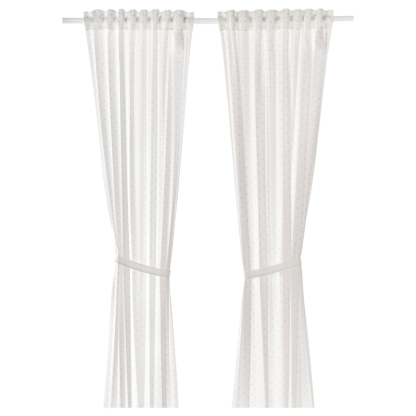 LEN Rideaux+embrasses, 2 pcs - à pois/blanc 120x300 cm IKEA occasion