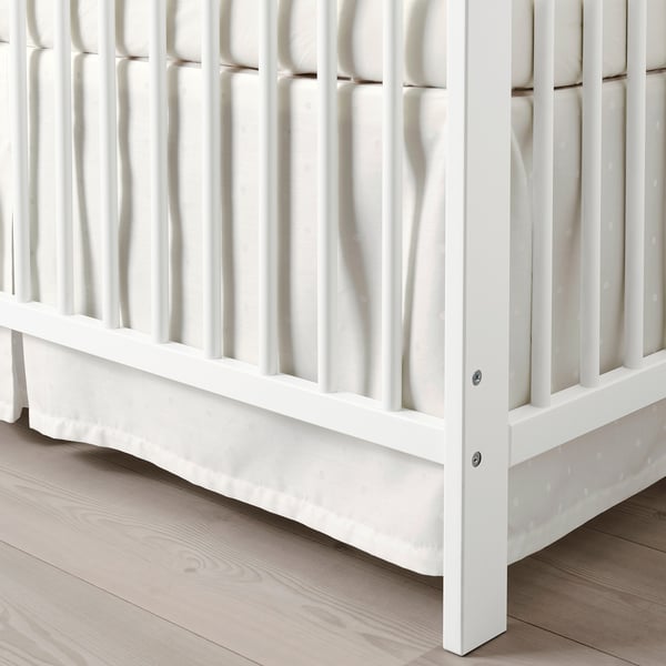 Lenast Jupe De Lit A Pois Blanc 60x1 Cm Ikea