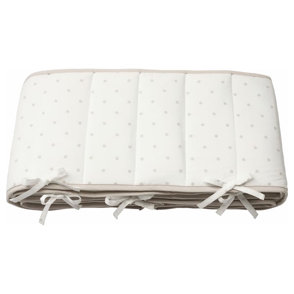 Lenast Tour De Lit Bebe A Pois Blanc Gris 60x1 Cm Ikea