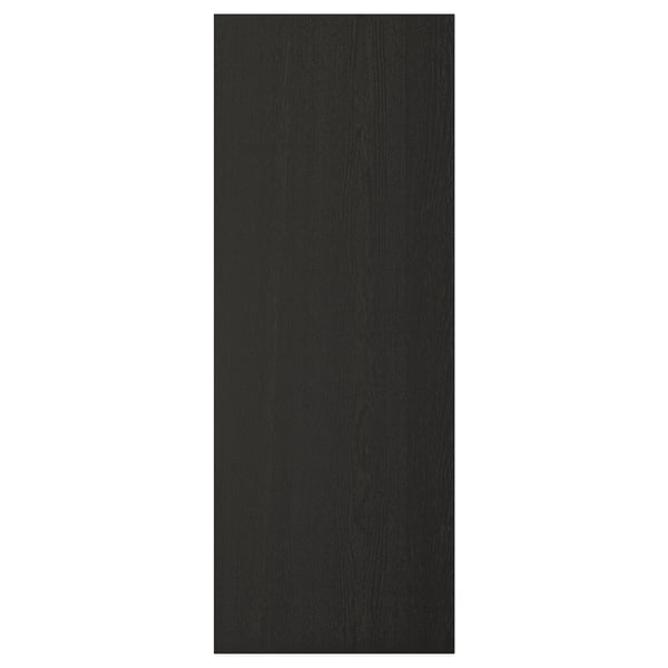 Porte d’armoire de cuisine noire LERHYTTAN avec bords biseautés et design traditionnel.