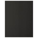 Panneau d’armoire de cuisine noir avec bords biseautés et design traditionnel. Fabriqué à partir de panneaux de particules, de placage de frêne et de laque acrylique transparente.