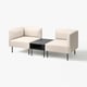 LILLEHEM Canapé modul 2 pl av table d'app, Vissle beige/métal