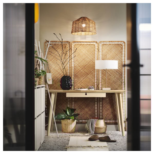 LISABO Bureau, plaqué frêne, 128x65 cm