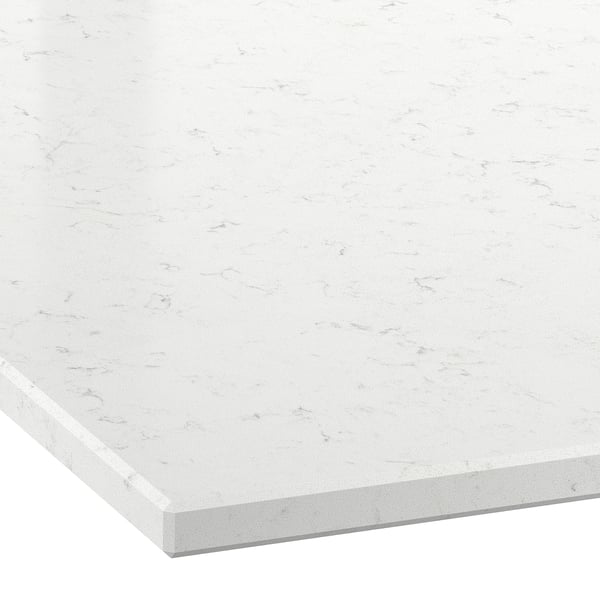 LOCKEBO Plan de travail sur mesure, blanc marbré/composite à base de fibre de verre, 1 m²x2.0 cm
