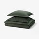 LUKTVICKER Housse de couette et 2 taies, vert foncé, 240x220/50x60 cm