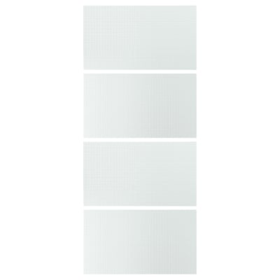LUNDBRÄSMA 4 panneaux pour porte coulissante, verre à carreaux, 100x236 cm