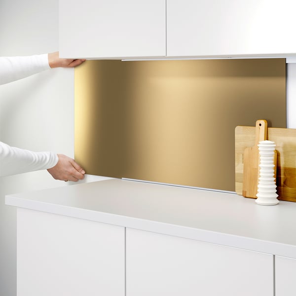 lysekil revetement mural double face couleur laiton couleur acier inox ikea