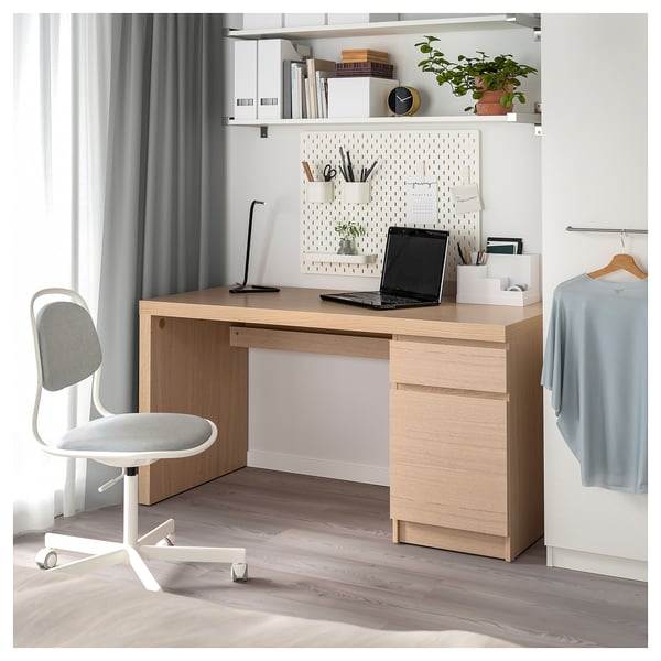 MALM Bureau plaqu ch ne blanchi 140x65 cm IKEA MALM Bureau plaqu ch ne blanchi 140x65 cm IKEA