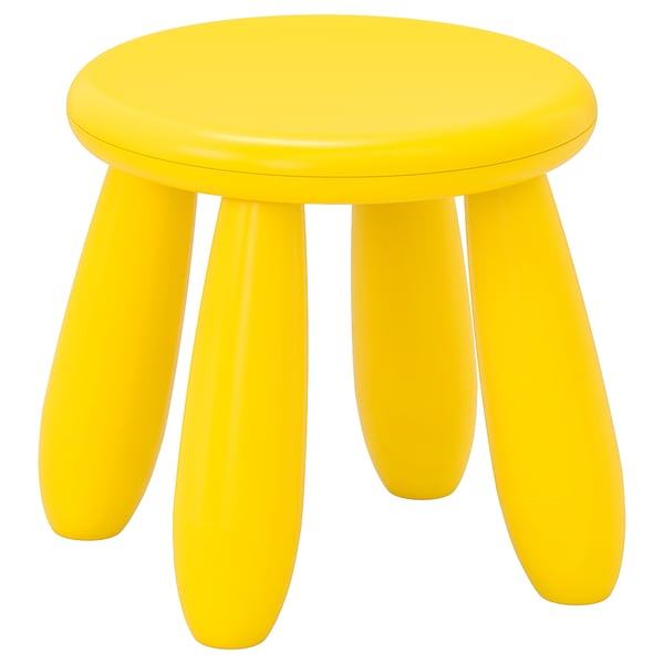 MAMMUT Tabouret enfant, intérieur/extérieur, jaune - IKEA Belgique