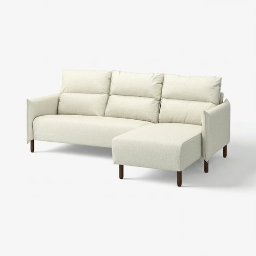 Canapé MANNARP, gris clair, design moderne, dossier haut, coussins confortables, pieds en bois.