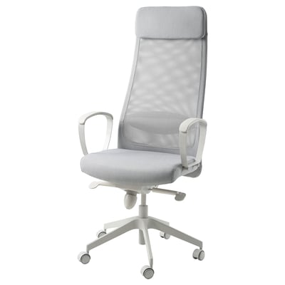 LOBERGET / SIBBEN Chaise de bureau enfant + coussin, blanc/turquoise - IKEA