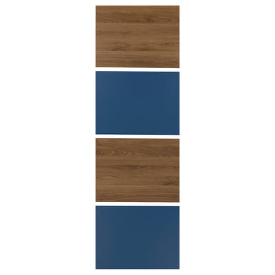 Panneaux de séparation de pièce MEHAMN avec côtés bleus et bois.