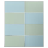 Portes coulissantes bleu-vert MEHAMN, minimalistes, 4 panneaux, fermeture douce, aluminium et panneaux de fibres.