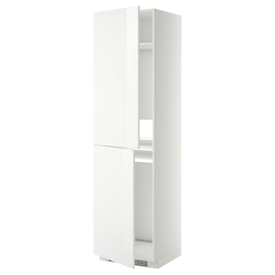 Armoire de cuisine ikea METOD blanche brillante avec étagères réglables.