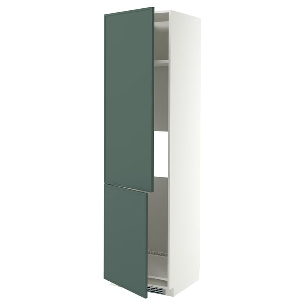 METOD Armoire réfr/cong 2ptes, blanc/Aspudden gris-vert foncé, 60x60x220 cm