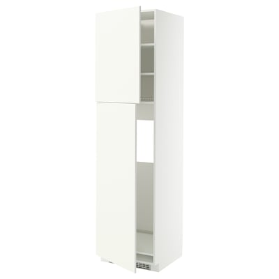 Armoire de cuisine METOD blanche avec étagères, design minimaliste.