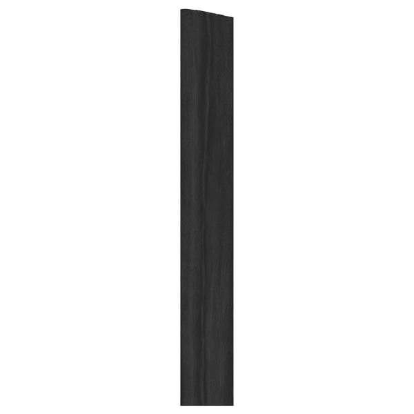Garniture de bord d’armoire noire, étroite, flexible.